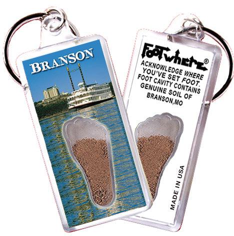 Branson FootWhere® Souvenir Keychains. 6 Piece Set. Made in USA-FootWhere® Souvenirs