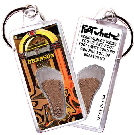 Branson FootWhere® Souvenir Keychain. Made in USA-FootWhere® Souvenirs