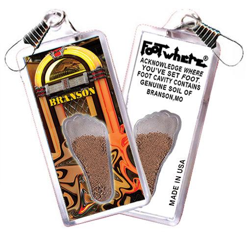 Branson FootWhere® Souvenir Zipper-Pulls. 6 Piece Set. Made in USA-FootWhere® Souvenirs