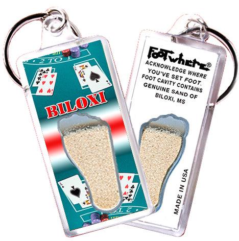 Biloxi FootWhere® Souvenir Keychains. 6 Piece Set. Made in USA-FootWhere® Souvenirs