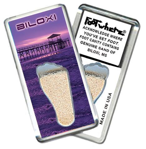 Biloxi, MS FootWhere® Souvenir Fridge Magnet. Made in USA-FootWhere® Souvenirs