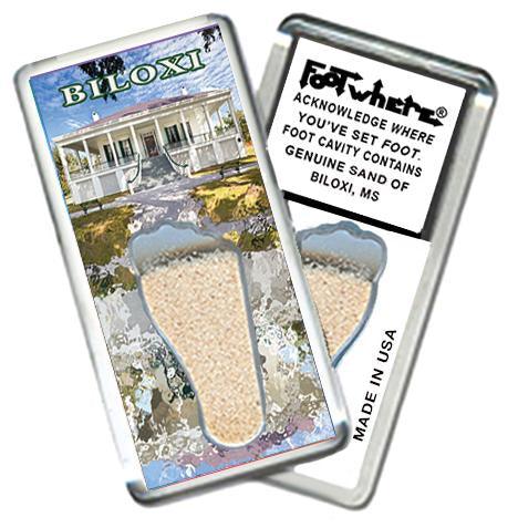 Biloxi, MS FootWhere® Souvenir Fridge Magnet. Made in USA-FootWhere® Souvenirs
