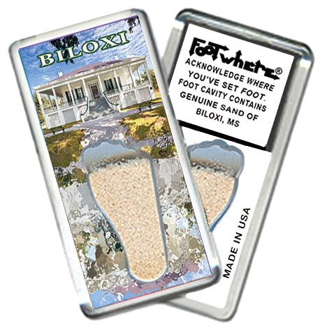 Biloxi FootWhere® Souvenir Fridge Magnets. 6 Piece Set. Made in USA-FootWhere® Souvenirs