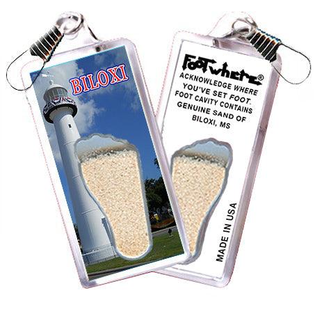 Biloxi FootWhere® Souvenir Zipper-Pulls. 6 Piece Set. Made in USA-FootWhere® Souvenirs