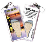 Biloxi, MS FootWhere® Souvenir Zipper-Pull. Made in USA-FootWhere® Souvenirs