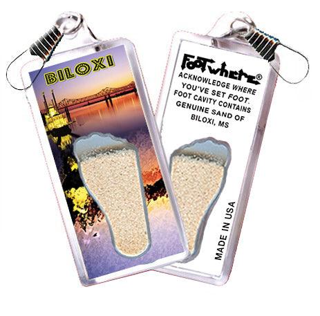 Biloxi FootWhere® Souvenir Zipper-Pulls. 6 Piece Set. Made in USA-FootWhere® Souvenirs