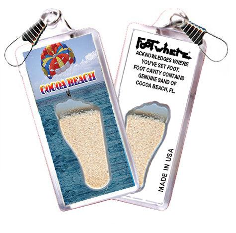Cocoa Beach FootWhere® Souvenir Zipper-Pulls. 6 Piece Set. Made in USA - FootWhere® Souvenir Shop