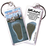 Cincinnati FootWhere® Souvenir Keychain. Made in USA-FootWhere® Souvenirs
