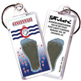 Cincinnati FootWhere® Souvenir Keychain. Made in USA-FootWhere® Souvenirs
