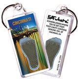 Cincinnati FootWhere® Souvenir Keychain. Made in USA-FootWhere® Souvenirs