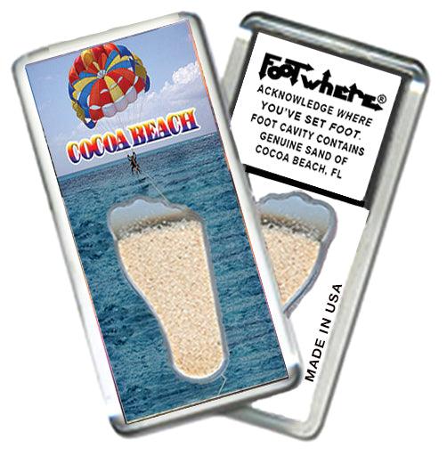 Cocoa Beach FootWhere® Souvenir Fridge Magnets. 6 Piece Set. Made in USA-FootWhere® Souvenirs