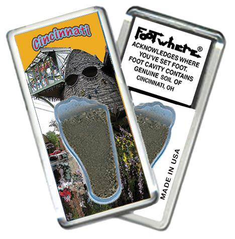 Cincinnati FootWhere® Souvenir Fridge Magnet. Made in USA-FootWhere® Souvenirs