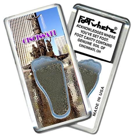 Cincinnati FootWhere® Souvenir Fridge Magnet. Made in USA-FootWhere® Souvenirs