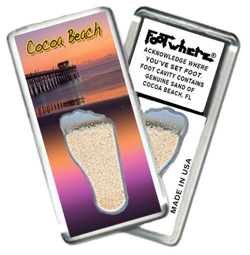 Cocoa Beach FootWhere® Souvenir Fridge Magnet. Made in USA-FootWhere® Souvenirs