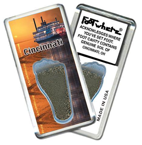 Cincinnati FootWhere® Souvenir Fridge Magnet. Made in USA-FootWhere® Souvenirs