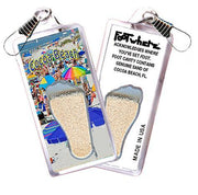 Cocoa Beach, FL FootWhere® Souvenir Zipper-Pull. Made in USA-FootWhere® Souvenirs