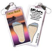 Cocoa Beach, FL FootWhere® Souvenir Zipper-Pull. Made in USA-FootWhere® Souvenirs