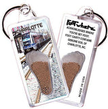 Charlotte FootWhere® Souvenir Keychain. Made in USA-FootWhere® Souvenirs