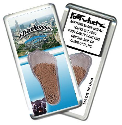 Charlotte FootWhere® Souvenir Magnet. Made in USA-FootWhere® Souvenirs