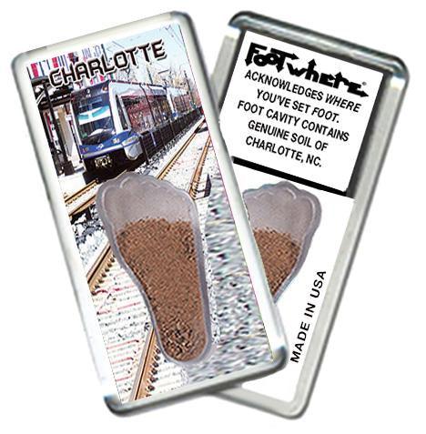 Charlotte FootWhere® Souvenir Magnet. Made in USA-FootWhere® Souvenirs