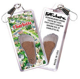 Charlotte FootWhere® Souvenir Zipper-Pull. Made in USA-FootWhere® Souvenirs