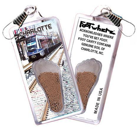 Charlotte FootWhere® Souvenir Zipper-Pull. Made in USA-FootWhere® Souvenirs