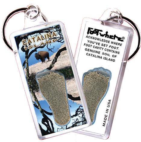 Catalina Island FootWhere® Souvenir Keychains. 6 Piece Set. Made in USA-FootWhere® Souvenirs