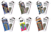 Catalina Island FootWhere® Souvenir Zipper-Pulls. 6 Piece Set. Made in USA-FootWhere® Souvenirs