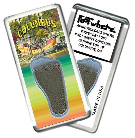 Columbus,OH FootWhere® Souvenir Fridge Magnet. Made in USA-FootWhere® Souvenirs