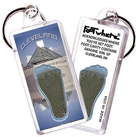 Cleveland FootWhere® Souvenir Keychain. Made in USA-FootWhere® Souvenirs