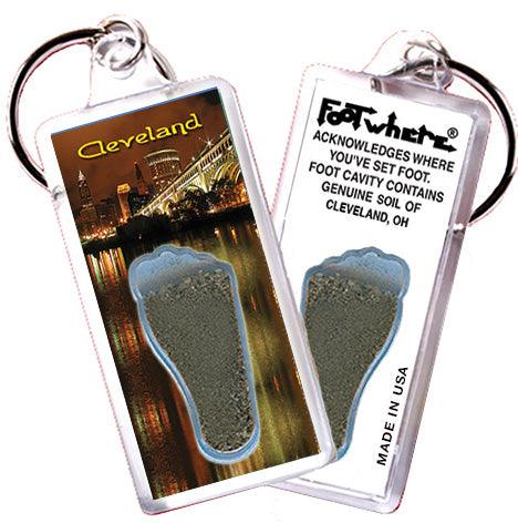 Cleveland FootWhere® Souvenir Keychains. 6 Piece Set. Made in USA-FootWhere® Souvenirs
