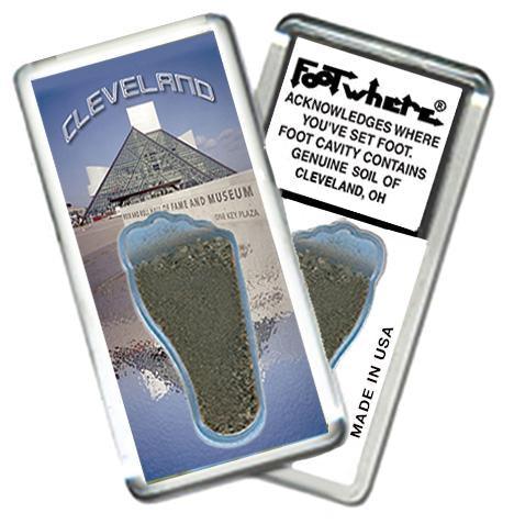 Cleveland FootWhere® Souvenir Fridge Magnet. Made in USA-FootWhere® Souvenirs
