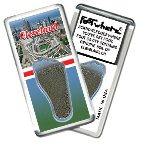 Cleveland FootWhere® Souvenir Fridge Magnets. 6 Piece Set. Made in USA-FootWhere® Souvenirs