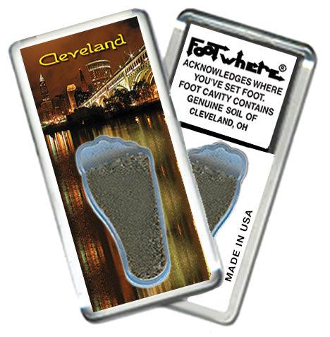 Cleveland FootWhere® Souvenir Fridge Magnets. 6 Piece Set. Made in USA-FootWhere® Souvenirs