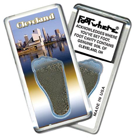 Cleveland FootWhere® Souvenir Fridge Magnets. 6 Piece Set. Made in USA-FootWhere® Souvenirs