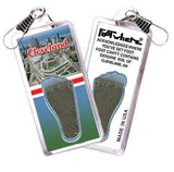 Cleveland FootWhere® Souvenir Zipper-Pull. Made in USA-FootWhere® Souvenirs