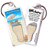 Cancun FootWhere® Souvenir Keychains. 6 Piece Set. Made in USA-FootWhere® Souvenirs