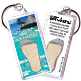 Cancun FootWhere® Souvenir Keychains. 6 Piece Set. Made in USA-FootWhere® Souvenirs