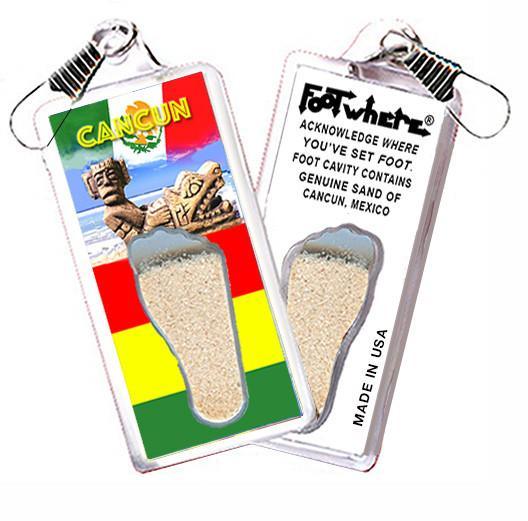 Cancun FootWhere® Souvenir Zipper-Pull. Made in USA-FootWhere® Souvenirs