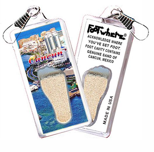 Cancun FootWhere® Souvenir Zipper-Pulls. 6 Piece Set. Made in USA-FootWhere® Souvenirs