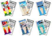 Cancun FootWhere® Souvenir Fridge Magnets. 6 Piece Set. Made in USA-FootWhere® Souvenirs