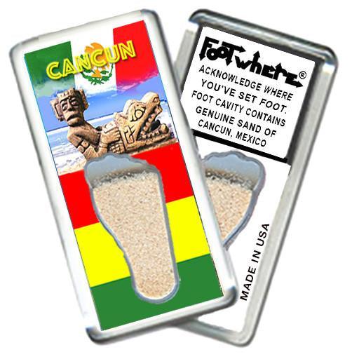 Cancun FootWhere® Souvenir Fridge Magnet. Made in USA-FootWhere® Souvenirs