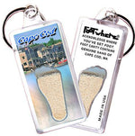 Load image into Gallery viewer, Cape Cod, MA FootWhere® Souvenir Keychain. Made in USA-FootWhere® Souvenirs
