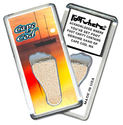 Cape Cod FootWhere® Fridge Magnets. 6 Piece Set. Made in USA-FootWhere® Souvenirs