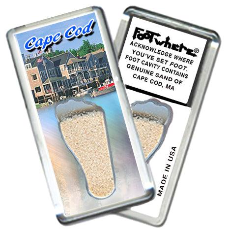 Cape Cod FootWhere® Fridge Magnets. 6 Piece Set. Made in USA-FootWhere® Souvenirs