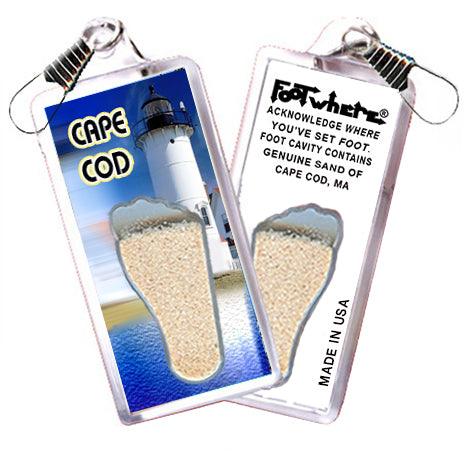 Cape Cod FootWhere® Souvenir Zipper-Pulls. 6 Piece Set. Made in USA-FootWhere® Souvenirs