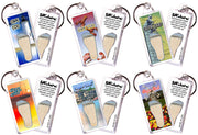 Cape Cod FootWhere® Souvenir Keychains. 6 Piece Set. Made in USA-FootWhere® Souvenirs