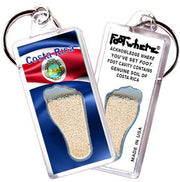 Costa Rica FootWhere® Souvenir Keychains. 6 Piece Set. Made in USA-FootWhere® Souvenirs