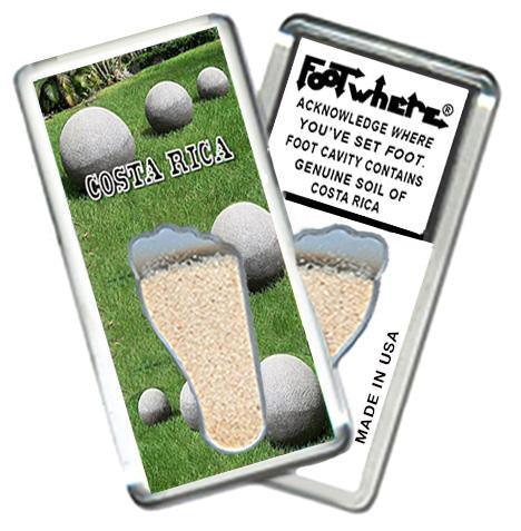 Costa Rica FootWhere® Souvenir Fridge Magnet. Made in USA-FootWhere® Souvenirs
