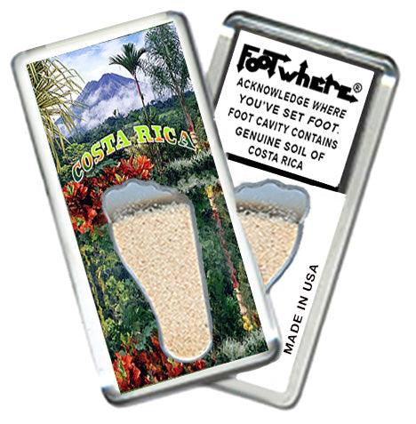 Costa Rica FootWhere® Souvenir Fridge Magnets. 6 Piece Set. Made in USA-FootWhere® Souvenirs